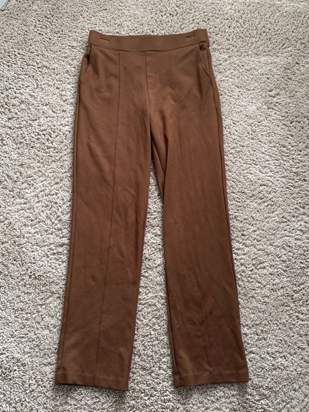 Matty M Chocolate Brown Mid-Rise Pants